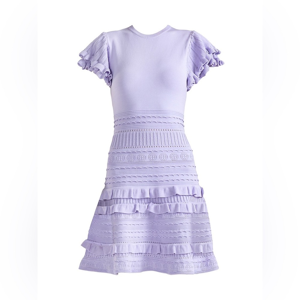 Shoshanna Sofie frill sleeve knit dress XS - Picture 5 of 14